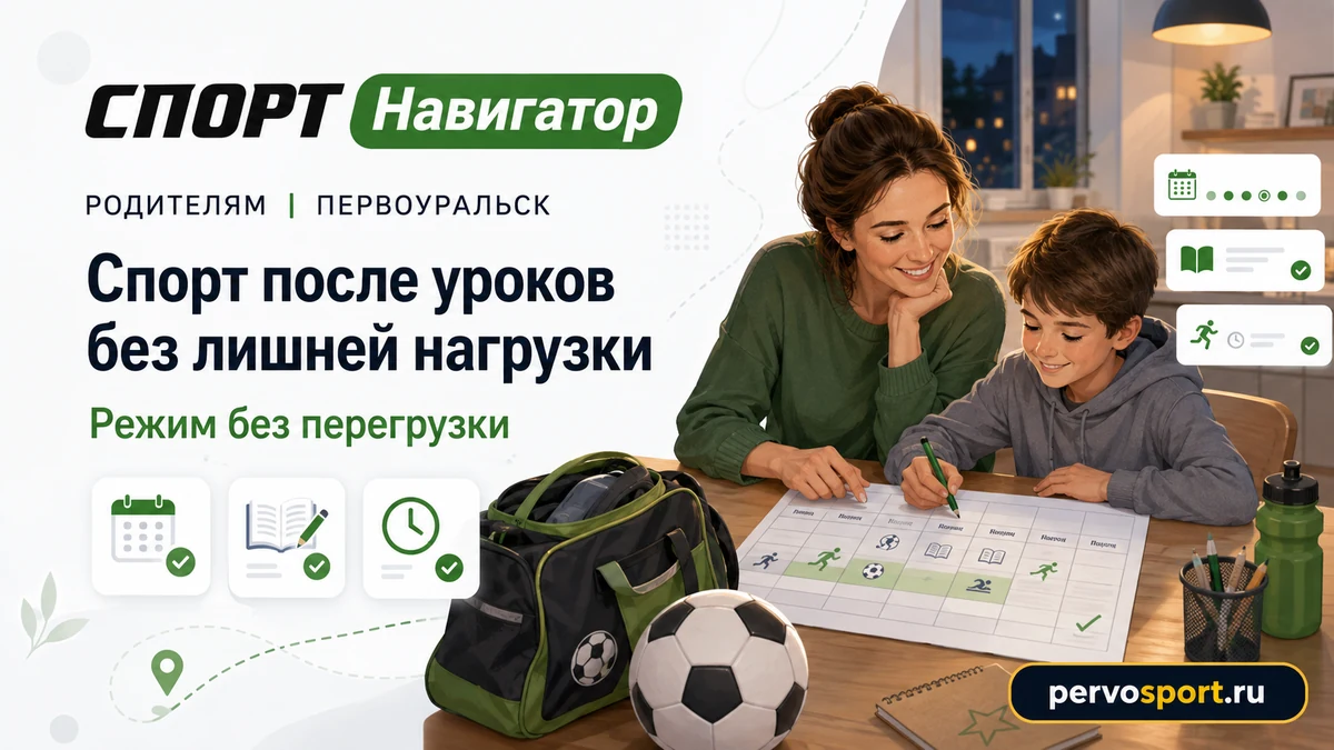 Родитель и школьник планируют неделю с учёбой и тренировками в спокойной домашней обстановке